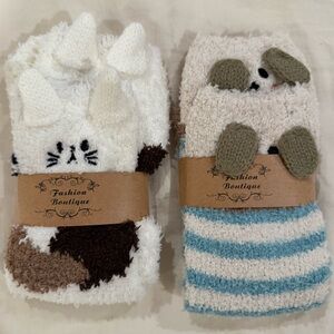 NWT Set of Two Pair - Fashion Boutique Cat and Dog Socks